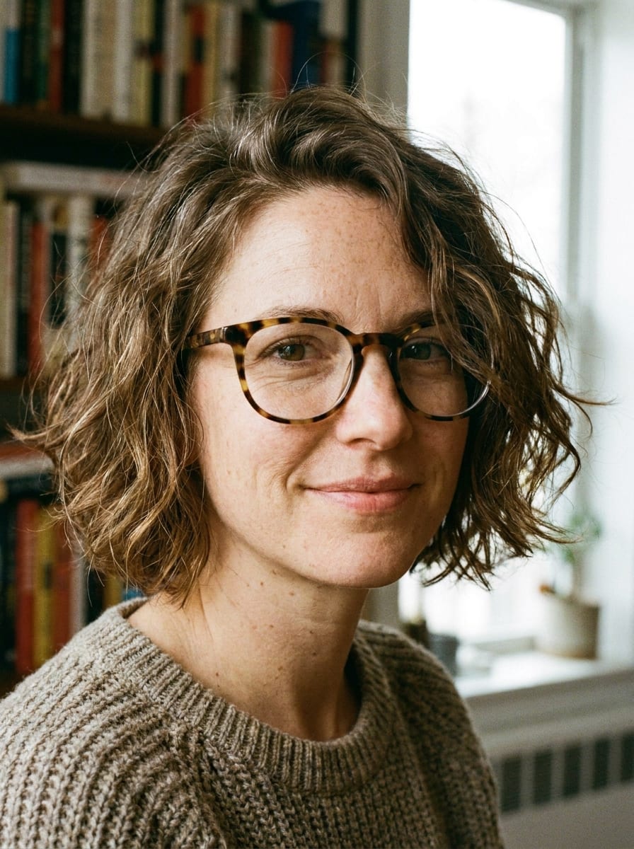 Wavy Bob mit Brille - Kurzhaarfrisur mit Brille